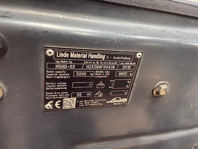 Linde - 2015 - h50d (394) - vorkheftruck - afbeelding 7 van  14