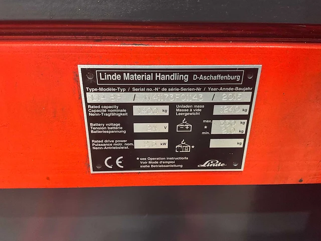 Linde - 2015 - l14sp - stapelaar - afbeelding 1 van  16