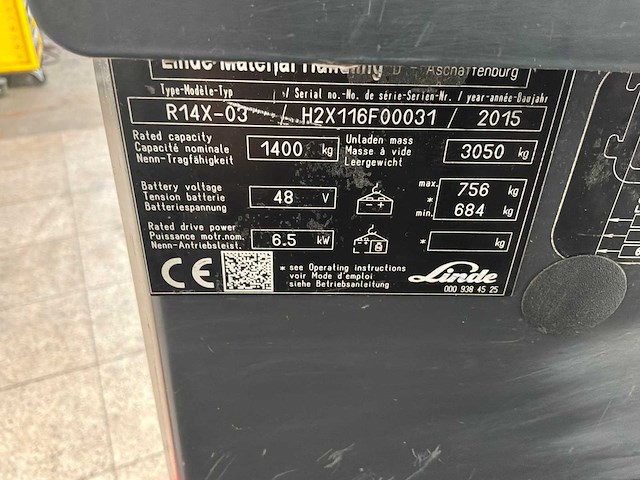 Linde - 2015 - r14x-03 - reach truck - afbeelding 4 van  18