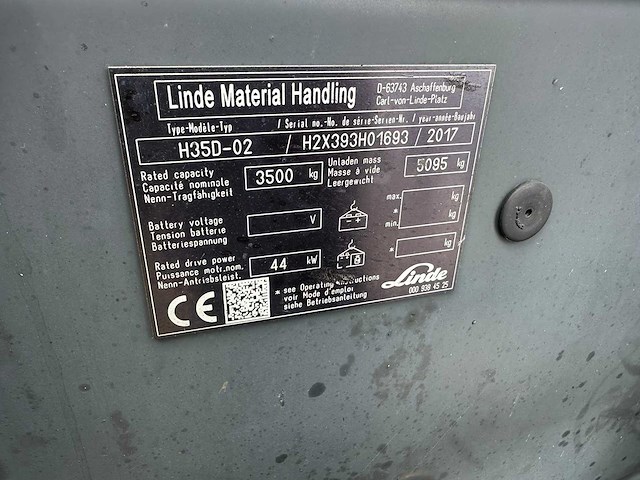 Linde - 2017 - h35d-01 - 5.45m duplex - vorkheftruck - afbeelding 5 van  13