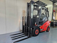 Linde - 2018 - h45t-02 - 6.13m triplex, free-lift, vorkversteller, side-shift, dichte cabine - vorkheftruck