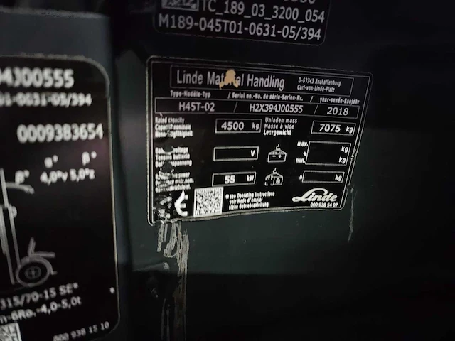 Linde - 2018 - h45t-02 - 6.13m triplex, free-lift, vorkversteller, side-shift, dichte cabine - vorkheftruck - afbeelding 17 van  25