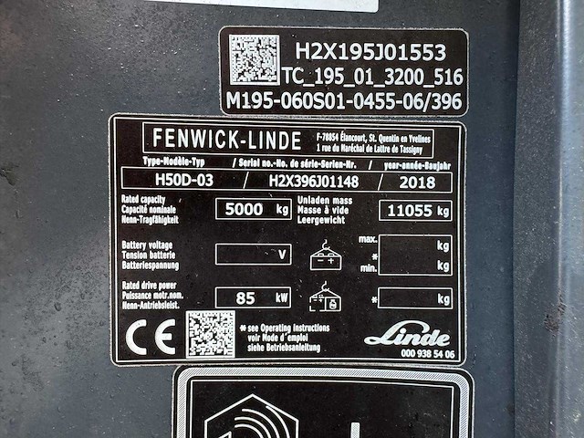 Linde - 2018 - h50d - vorkheftruck - afbeelding 8 van  16
