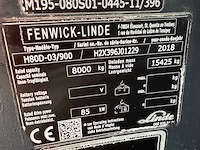 Linde - 2018 - h80d-03/900 - 8000kg hefvermogen op 900mm - vorkheftruck - afbeelding 11 van  19
