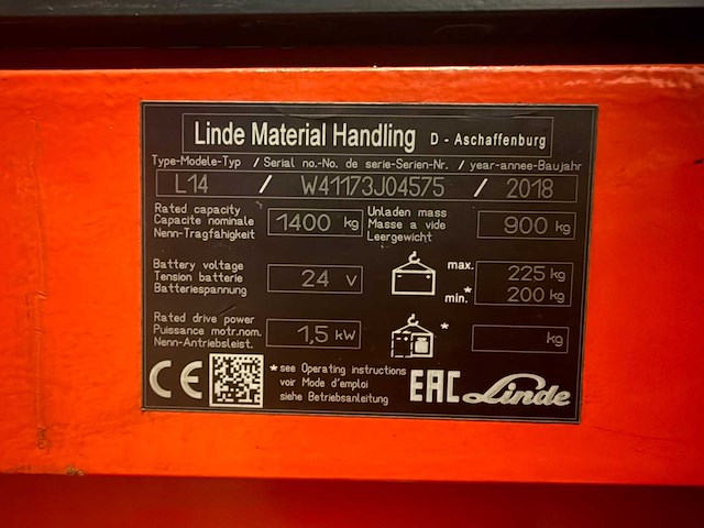 Linde - 2018 - l14 - meeneemheftruck - afbeelding 16 van  16