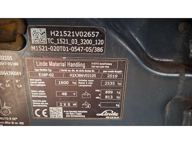 Linde - e16 p-02 - vorkheftruck triplex - free-lift - side-shift - afbeelding 3 van  13