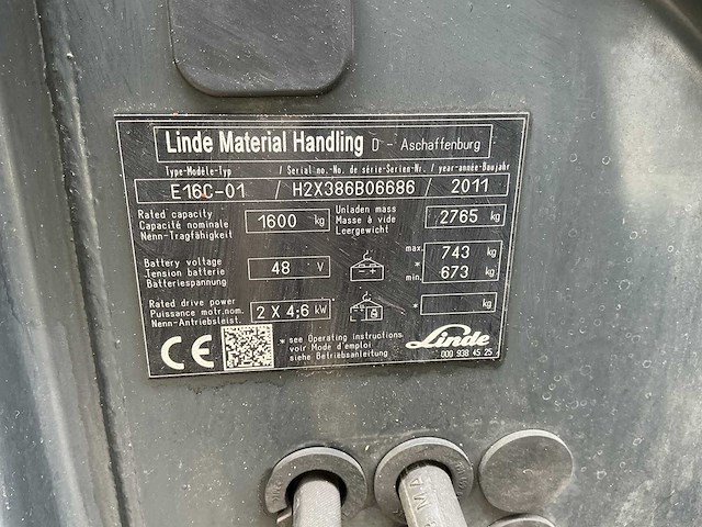 Linde - e16c-01 - forklift trucks - 2011 - afbeelding 3 van  12