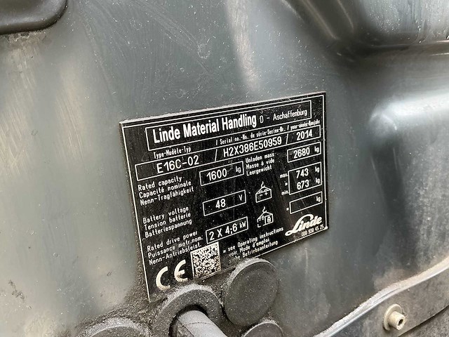 Linde - e16c-02 - forklift trucks - 2014 - afbeelding 4 van  11