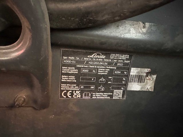 Linde - h-30-d-01 (1202) - forklift trucks - 2022 - afbeelding 8 van  9