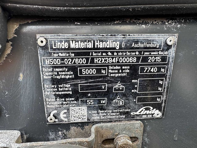 Linde - h-50-d-02-600 (394) - forklift trucks - 2015 - afbeelding 8 van  8