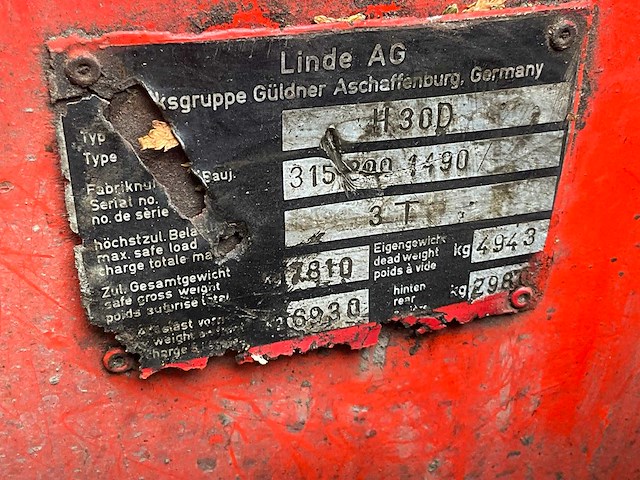 Linde - h30d - vorkheftruck - afbeelding 8 van  16