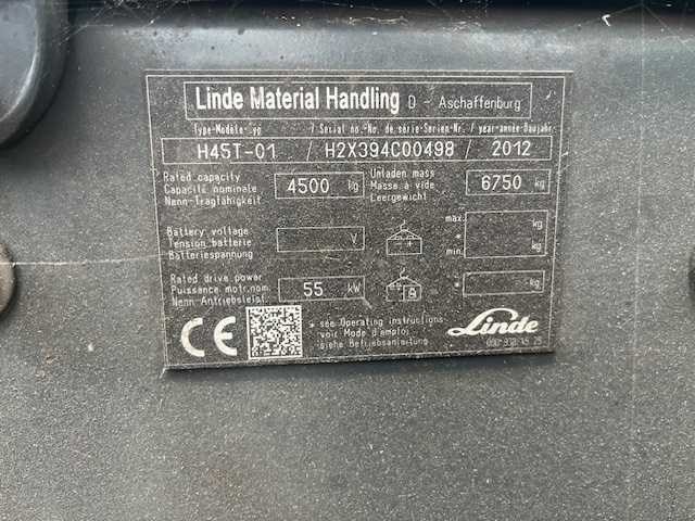 Linde - h45t - forklift trucks - 2012 - afbeelding 16 van  18
