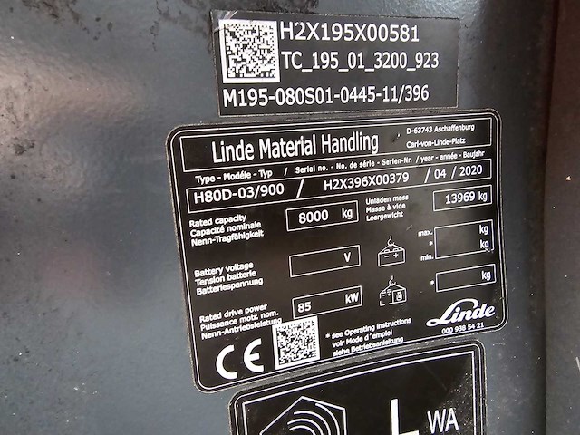 Linde - h80d-03/900 - 4.45m hefhoogte - 2020 - vorkheftruck - afbeelding 24 van  33