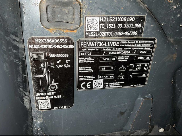 Linde e14-02 vorkheftruck triplex - 2020 - freelift - sideshift - 3969 uur - afbeelding 21 van  25