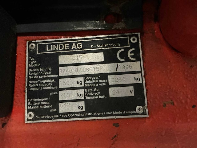 Linde e15 vorkheftruck - afbeelding 9 van  9
