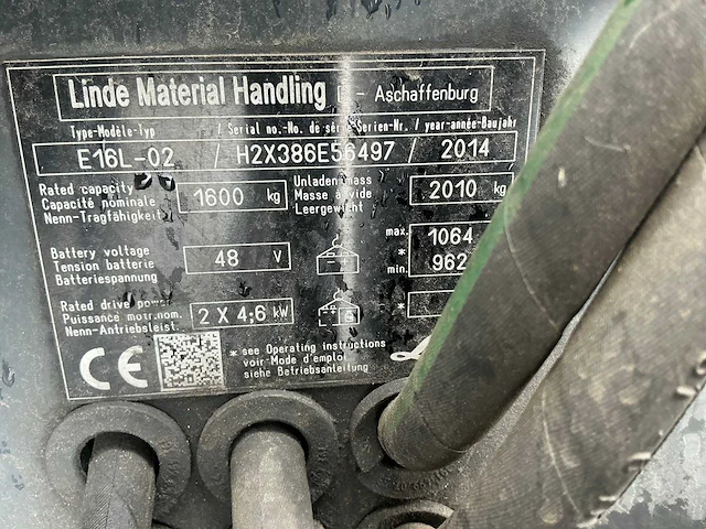 Linde e16 vorkheftruck elektrisch - afbeelding 4 van  12