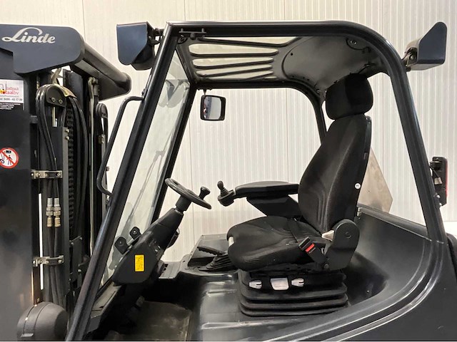 Linde e20-02 - vorkheftruck - vorkensteller - sideshift - freelift- acculader- bluespot achter - afbeelding 15 van  16