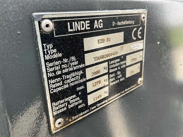 Linde e20 vorkheftruck - afbeelding 4 van  12