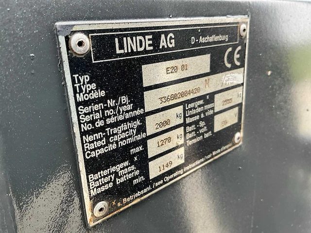 Linde e20 vorkheftruck - afbeelding 4 van  12