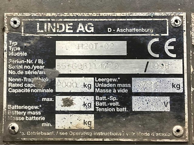 Linde h20t-02 vorkheftruck - afbeelding 16 van  23