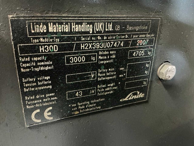 Linde h30d vorkheftruck - afbeelding 5 van  13
