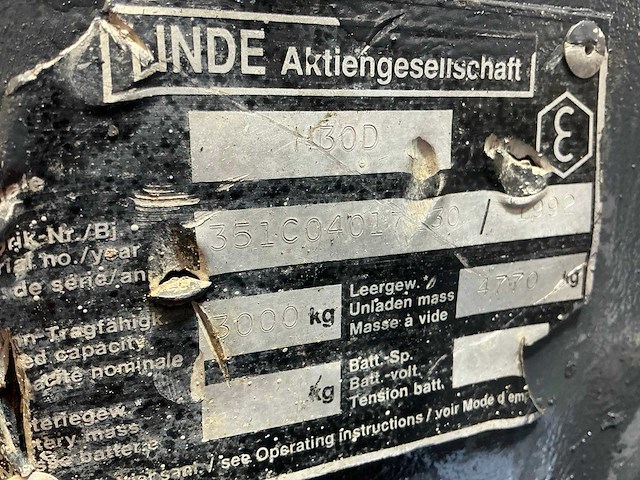 Linde h30d vorkheftruck - afbeelding 13 van  20
