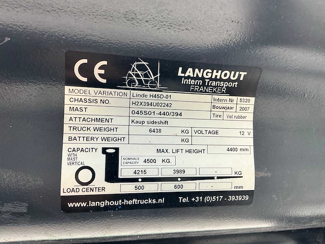 Linde h45d vorkheftruck - afbeelding 24 van  34