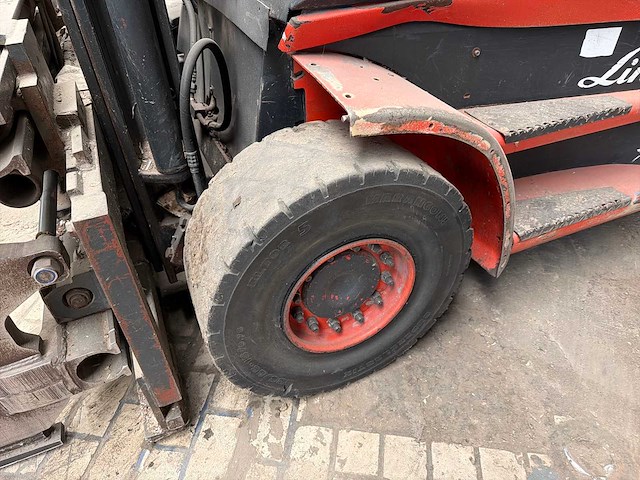 Linde h50d-03 diesel heftruck, bj 2006, cap: 5 ton, voorzien van zware speciale vorkopstelling/klem - afbeelding 12 van  17