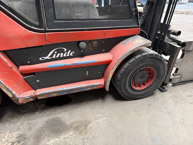 Linde h50d-03 diesel heftruck, bouwjaar 2006, capaciteit 5 ton, voorzien van zware speciale vorkopstelling/klem - afbeelding 3 van  17