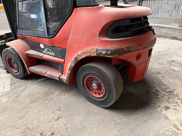 Linde h50d-03 diesel heftruck, bouwjaar 2006, capaciteit 5 ton, voorzien van zware speciale vorkopstelling/klem - afbeelding 15 van  17