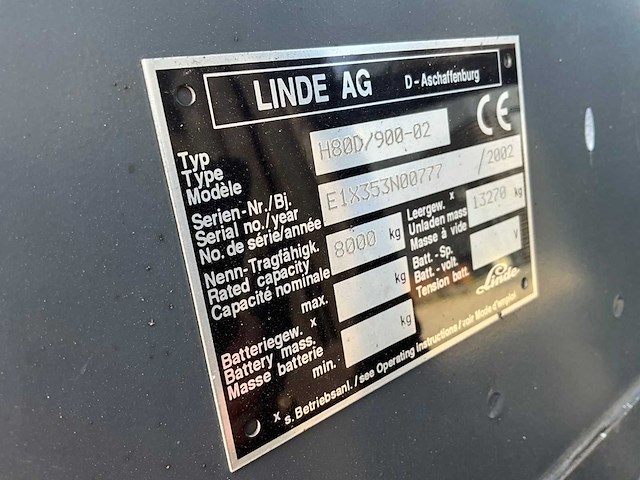 Linde h80-900 8000kg vorkheftruck lepelversteller - afbeelding 16 van  22