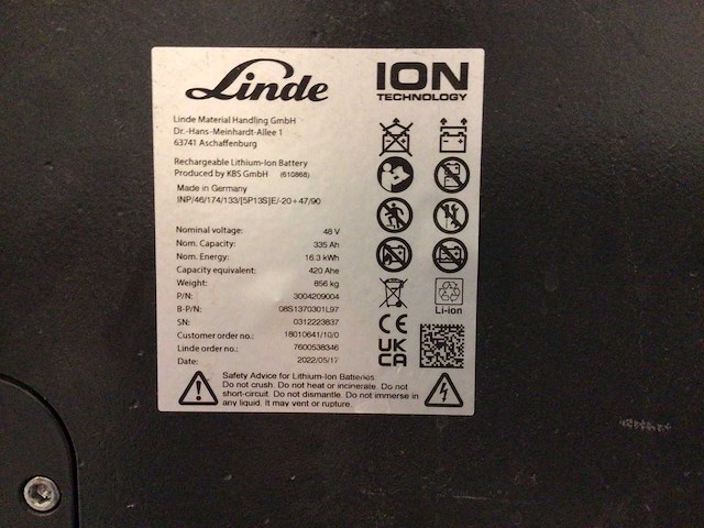 Linde lithium ion accu accu - afbeelding 4 van  4