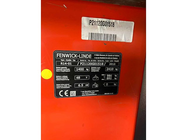 Linde r14-01 reach vorkheftruck 2016 - afbeelding 25 van  41