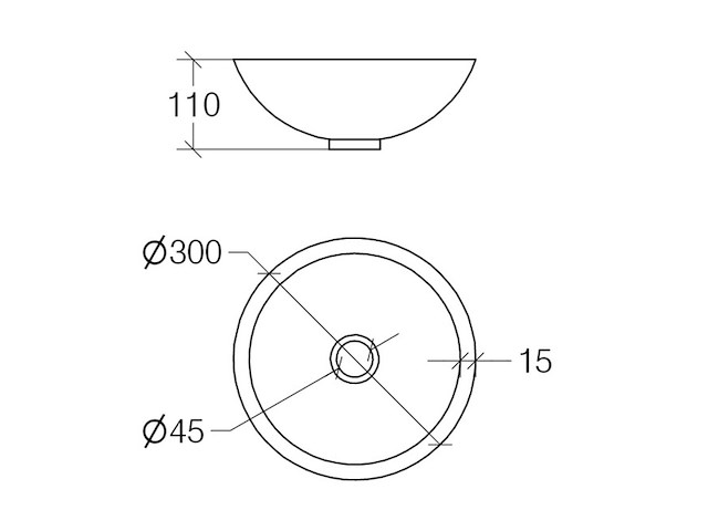 Lineabeta waskom 30 cm zilver - afbeelding 2 van  2