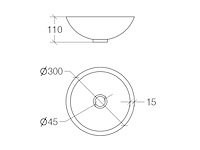Lineabeta waskom 30 cm zilver - afbeelding 2 van  2