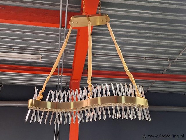 Lineaire golfvormige kroonluchter - lengte ca. 110 cm - afbeelding 1 van  3