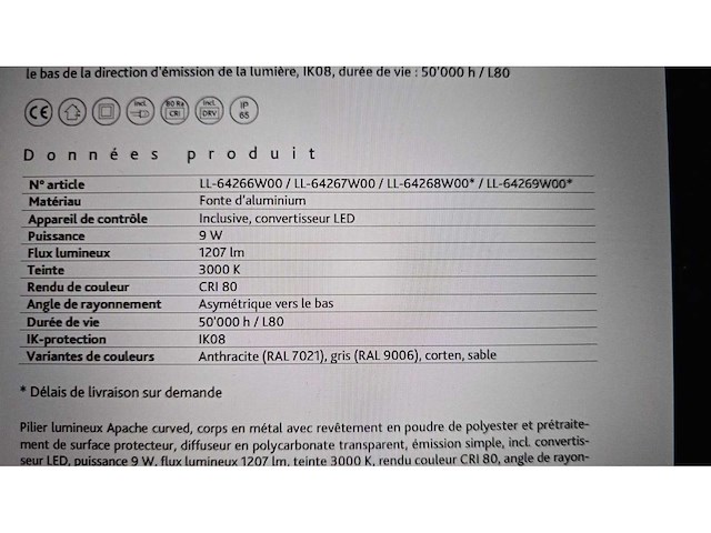 Linealight (iled) - apache 4 buitenlamp staand - 64267w00 - afbeelding 6 van  7