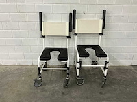 Linido handicare - verrijdbare douchestoel toiletstoel (2x) - afbeelding 3 van  4