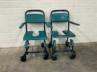 Linido handicare - verrijdbare douchestoel toiletstoel (2x) - afbeelding 3 van  4