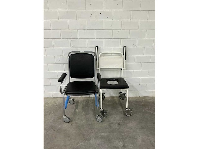 Linido handicare - verrijdbare douchestoel toiletstoel (2x) - afbeelding 3 van  5