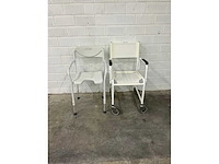 Linido handicare - verrijdbare douchestoel toiletstoel (2x) - afbeelding 2 van  3