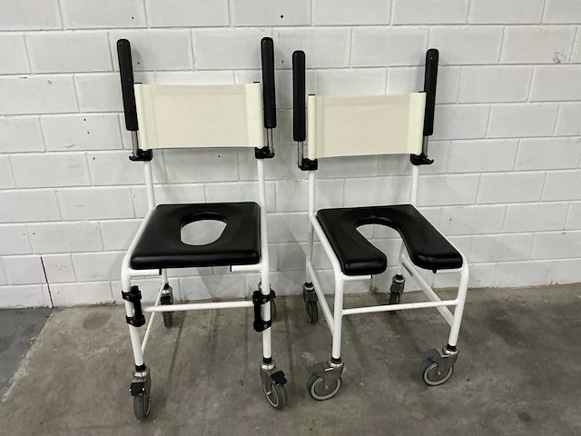 Linido handicare - verrijdbare douchestoel toiletstoel (2x) - afbeelding 2 van  4