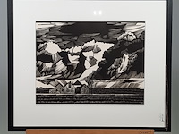 Linosnede d.a. kats, 1982 - afbeelding 1 van  6