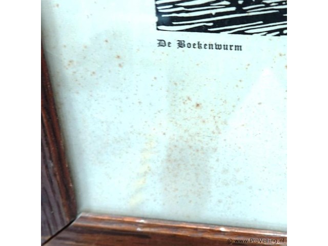 Linosnede naar "de boekenwurm" van de kunstenaar edmund joseph sullivan. - afbeelding 3 van  5