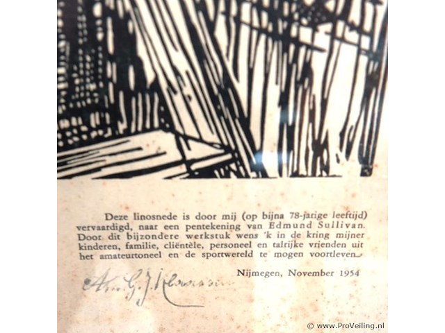 Linosnede naar "de boekenwurm" van de kunstenaar edmund joseph sullivan. - afbeelding 4 van  5