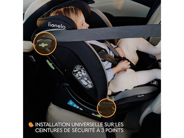 Lionelo aart isize autostoel groep 0/1/2/3 universele installatie met autogordel rwf - afbeelding 3 van  5