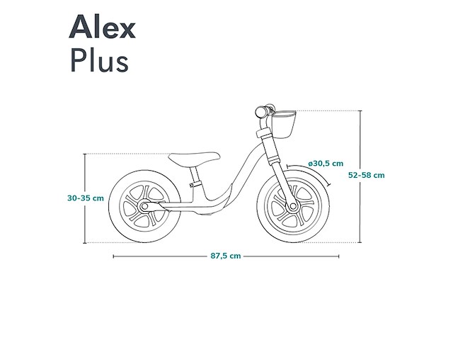 Lionelo alex plus loopfiets vanaf 3 jaar 12 lekvrije banden verstelbaar zadel - afbeelding 4 van  4
