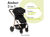 Lionelo amber 3in1 kinderwagen xxl set incl. autostoel zwart - afbeelding 2 van  8