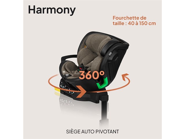 Lionelo harmony - i-size autostoel 4in1 360° draaibare isofix hoofdsteun verstelbaar - afbeelding 2 van  7