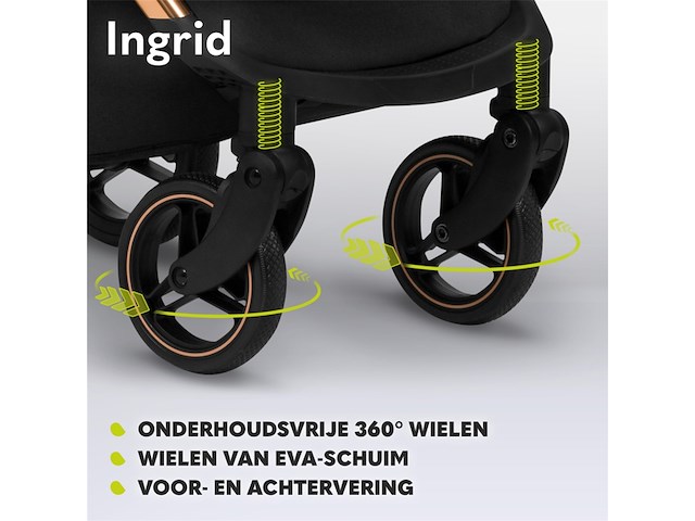 Lionelo ingrid kinderwagen tot 22 kg van 6 maanden tot 4 jaar zwart - afbeelding 3 van  5